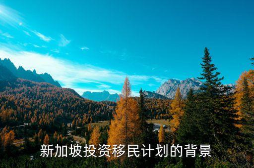 新加坡投资移民计划的背景