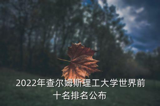  2022年查尔姆斯理工大学世界前十名排名公布