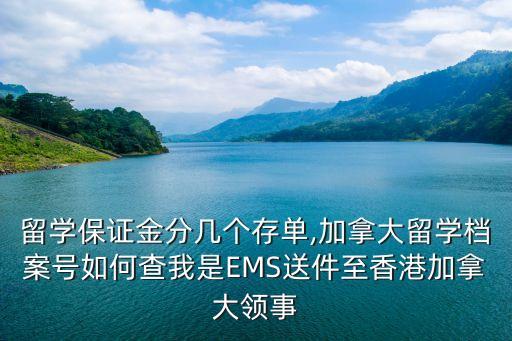 留学保证金分几个存单,加拿大留学档案号如何查我是EMS送件至香港加拿大领事