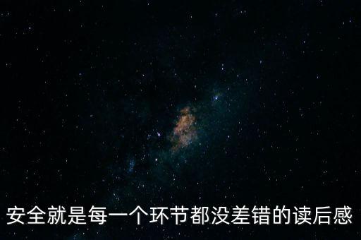 安全就是每一个环节都没差错的读后感