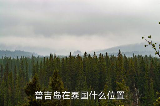 普吉岛在泰国什么位置