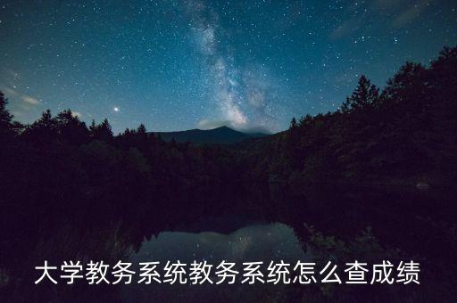 大学教务系统教务系统怎么查成绩