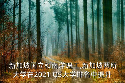  新加坡国立和南洋理工,新加坡两所大学在2021 QS大学排名中提升