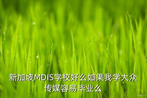 新加坡MDIS学校好么如果我学大众传媒容易毕业么