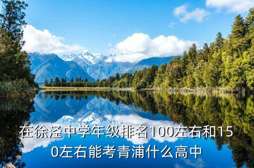 在徐泾中学年级排名100左右和150左右能考青浦什么高中