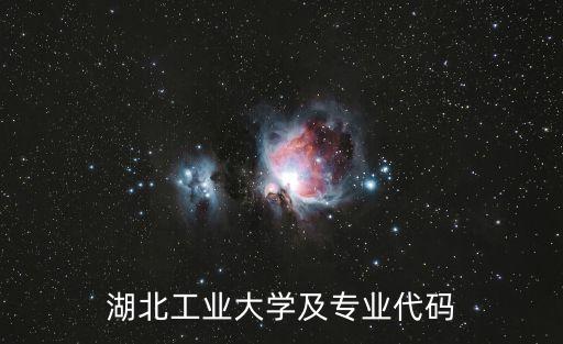 湖北工业大学及专业代码