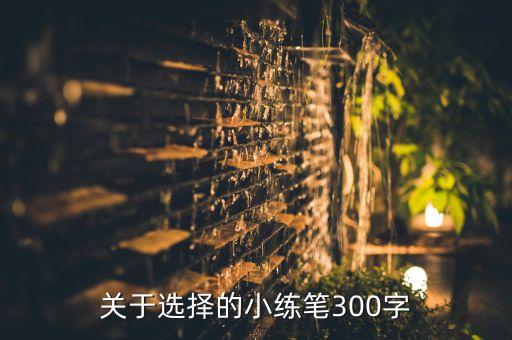 关于选择的小练笔300字