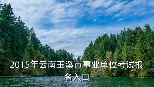 2015年云南玉溪市事业单位考试报名入口