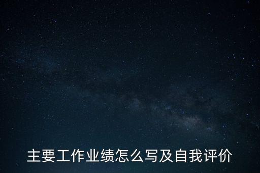 主要工作业绩怎么写及自我评价