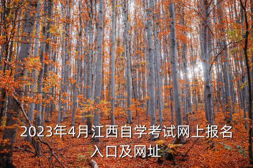 2023年4月江西自学考试网上报名入口及网址