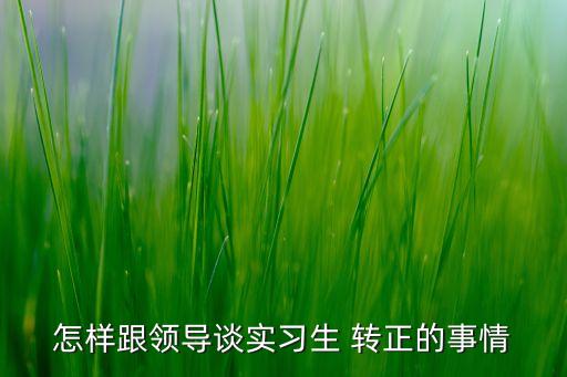 怎样跟领导谈实习生 转正的事情