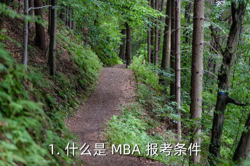 1. 什么是 MBA 报考条件