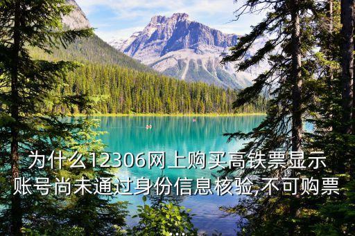 为什么12306网上购买高铁票显示账号尚未通过身份信息核验,不可购票...