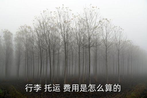 行李 托运 费用是怎么算的