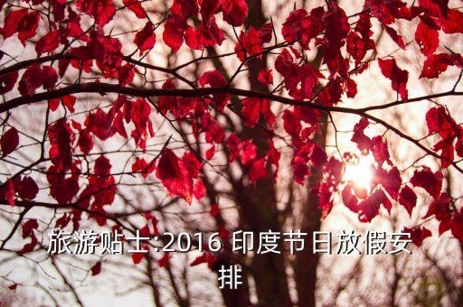 旅游贴士:2016 印度节日放假安排