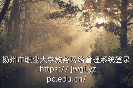 扬州市职业大学教务网络管理系统登录:https:// jwgl.yzpc.edu.cn/