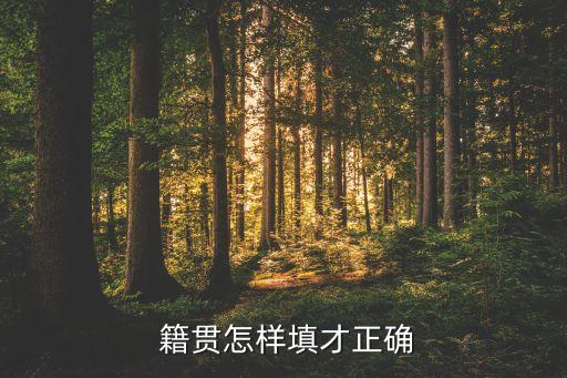  籍贯怎样填才正确