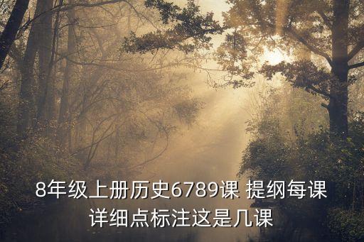 8年级上册历史6789课 提纲每课详细点标注这是几课