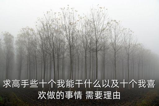 求高手些十个我能干什么以及十个我喜欢做的事情 需要理由