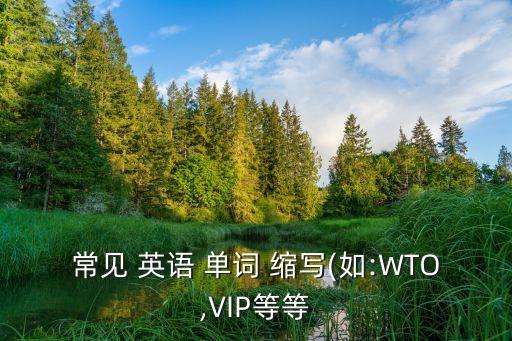 常见 英语 单词 缩写(如:WTO,VIP等等