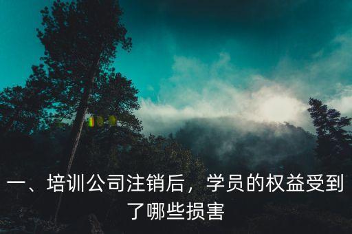 一、培训公司注销后，学员的权益受到了哪些损害