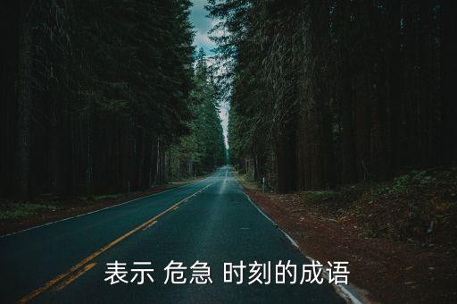 表示 危急 时刻的成语