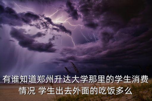 有谁知道郑州升达大学那里的学生消费情况 学生出去外面的吃饭多么