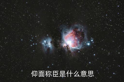  仰面称臣是什么意思