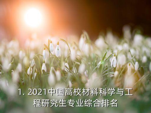 1. 2021中国高校材料科学与工程研究生专业综合排名