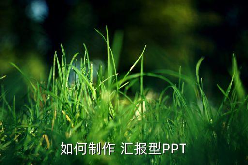 如何制作 汇报型PPT