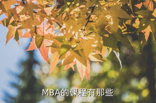 MBA的课程有那些