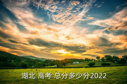  湖北 高考 总分多少分2022