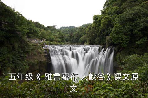 五年级《 雅鲁藏布 大峡谷》课文原文