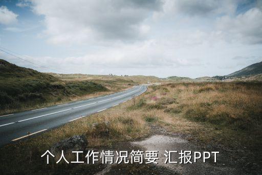 个人工作情况简要 汇报PPT