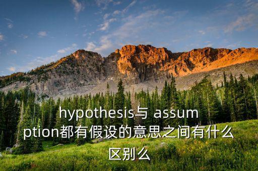 hypothesis与 assumption都有假设的意思之间有什么区别么