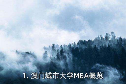 1. 澳门城市大学MBA概览