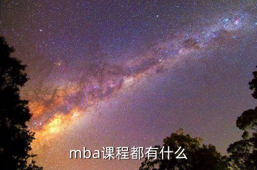 mba课程都有什么