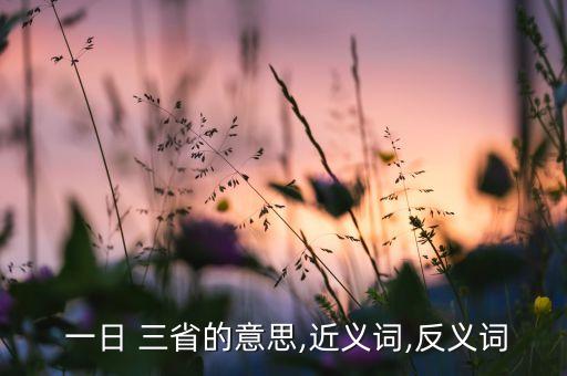  一日 三省的意思,近义词,反义词