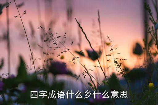 四字成语什么乡什么意思