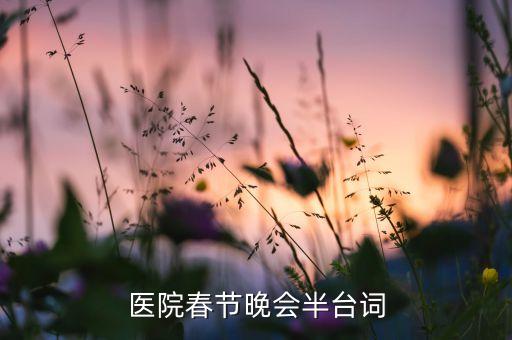 医院春节晚会半台词