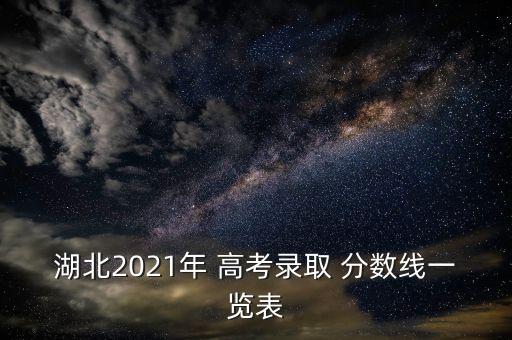 湖北2021年 高考录取 分数线一览表