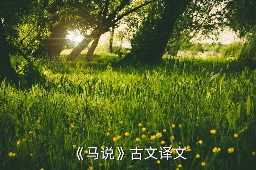 《马说》古文译文